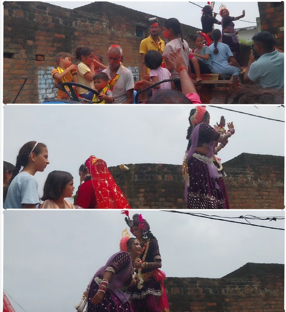 कृष्ण जन्माष्टमी पर सुंदर झांकी देख कृष्ण रंग मे रंग गया व्योधन खुर्द 