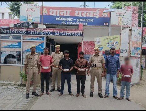 चोरी के मामले में तीन वांछित गिरफ्तार, बाल अपचारी भी पुलिस अभिरक्षा में