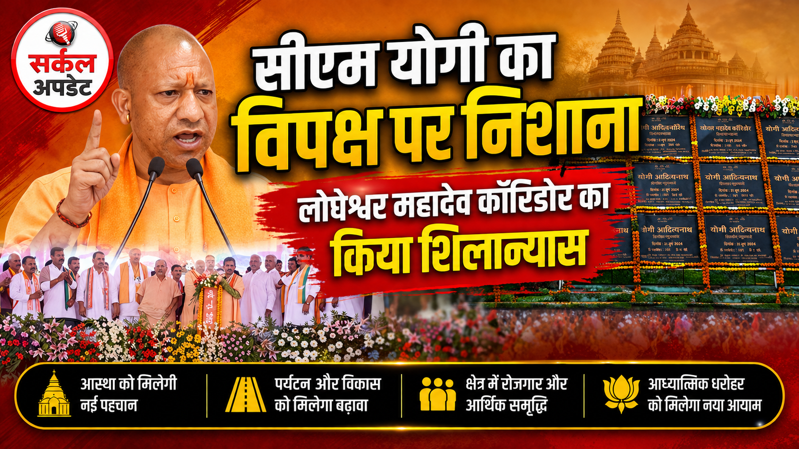 सीएम योगी का विपक्ष पर निशाना, लोधेश्वर महादेव कॉरिडोर का किया शिलान्यास