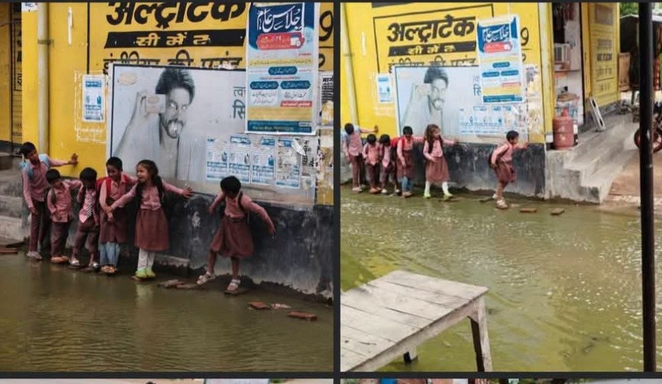 महुली बाज़ार में 13 दिनों से जलभराव का संकट, सड़क बनी गंदे पानी का तालाब; राहगीरों की बढ़ी मुश्किलें