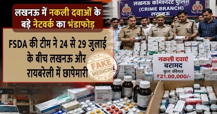 नकली दवाओं के बड़े नेटवर्क का भंडाफोड़, फर्जी बिलिंग से चल रहा था करोड़ों का कारोबार; पांच फर्मों पर एफआईआर