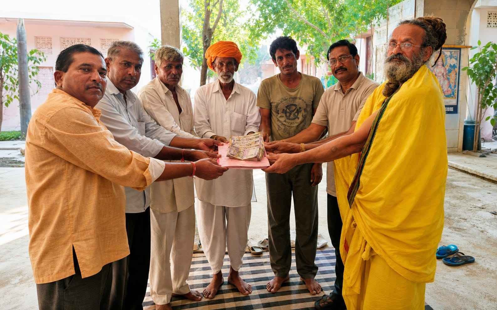 पुष्कर मंदिर पुनर्निर्माण में बावरी समाज ने दिया दो लाख रुपये का सहयोग